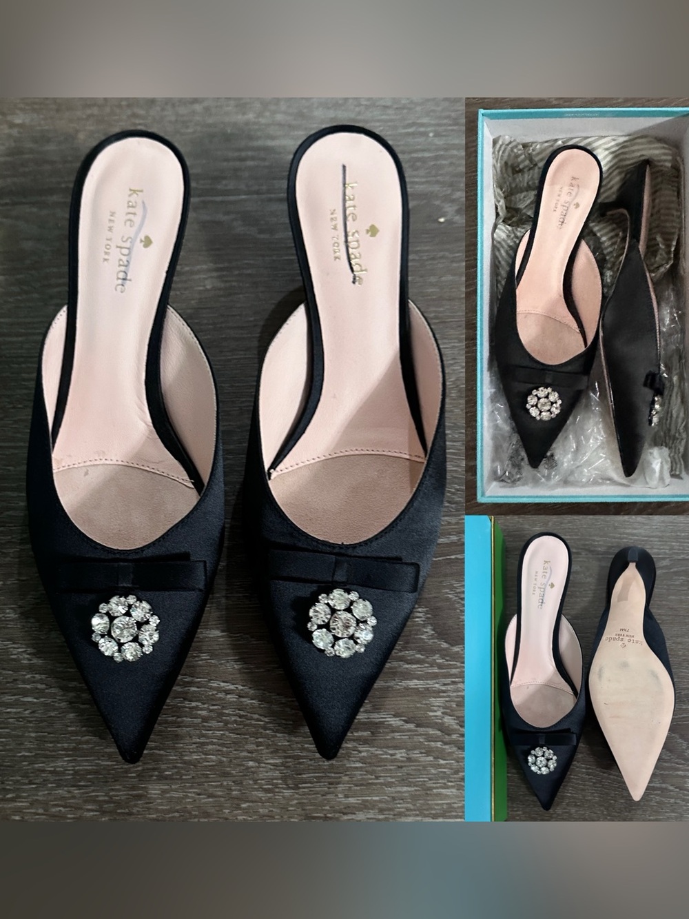 Kate Spade Darlene Satin Kitten
Heels elegant cocktail slide shoes Size 7.5